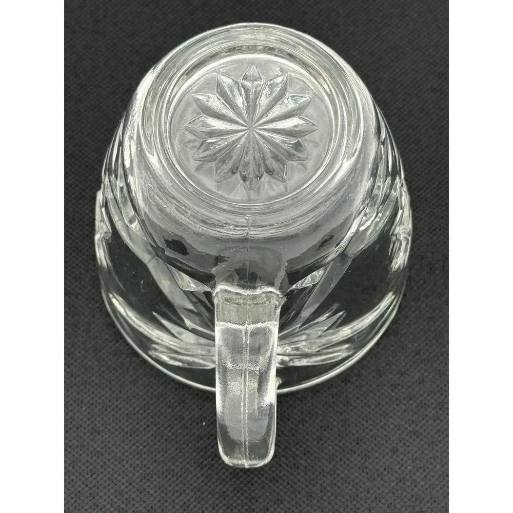 VTG Anchor Hocking Prescut Clear Glass Star of David Creamer 4.6